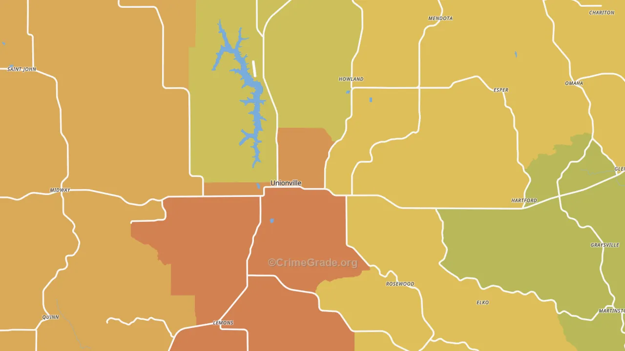 Putnam County, MO Map of Theft Rates