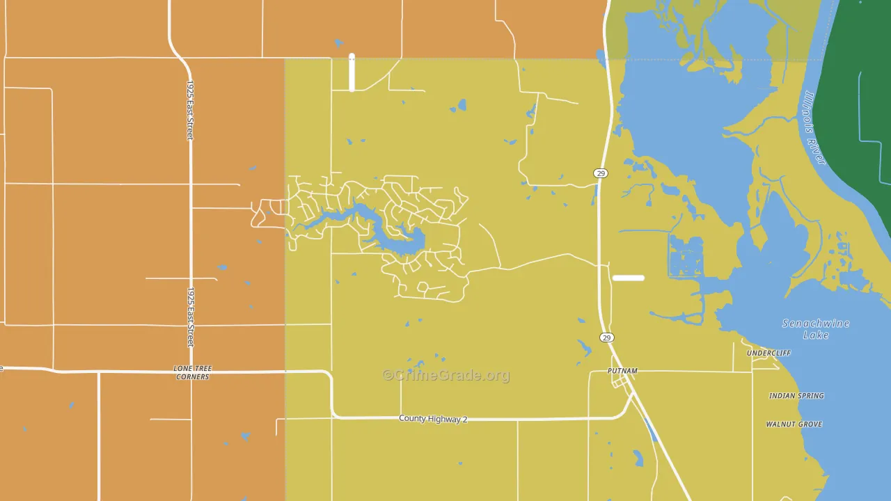 Putnam, IL Map of Theft Rates