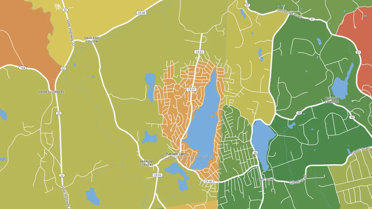 Putnam Lake, Patterson, NY Map of Theft Rates