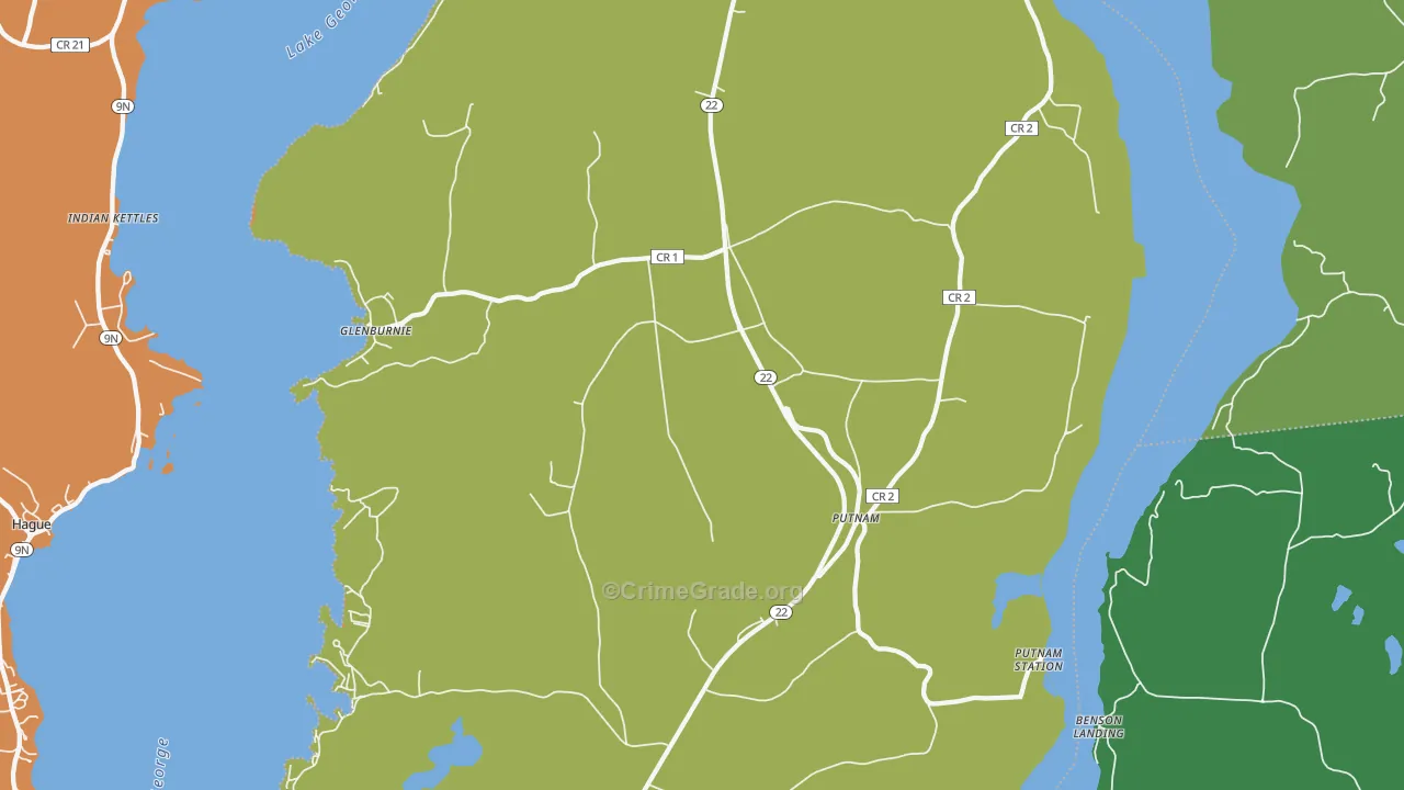 Putnam Station, NY Map of Theft Rates
