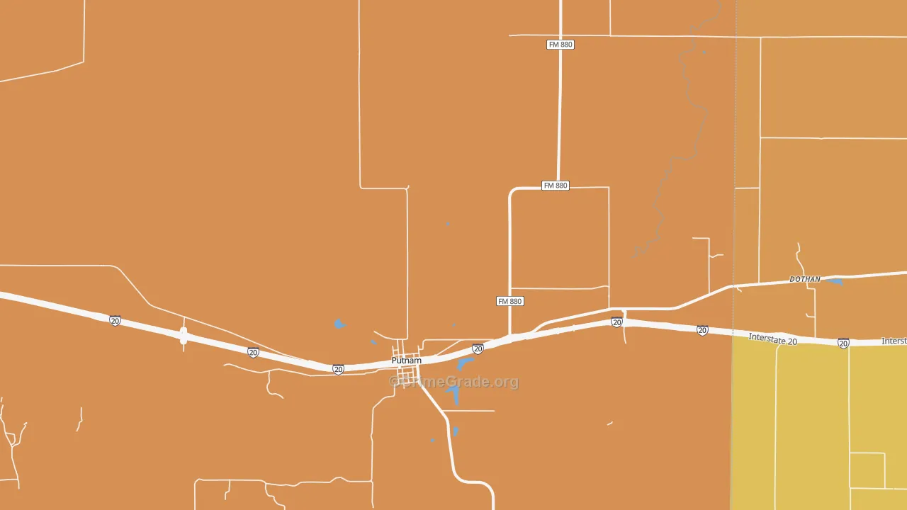 Putnam, TX Map of Theft Rates
