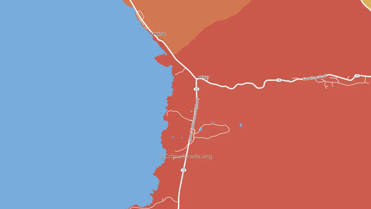 Puukohola Heiau National Historic Site, HI Map of Theft Rates