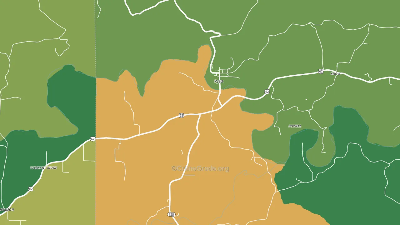 Pyatt, AR Map of Theft Rates