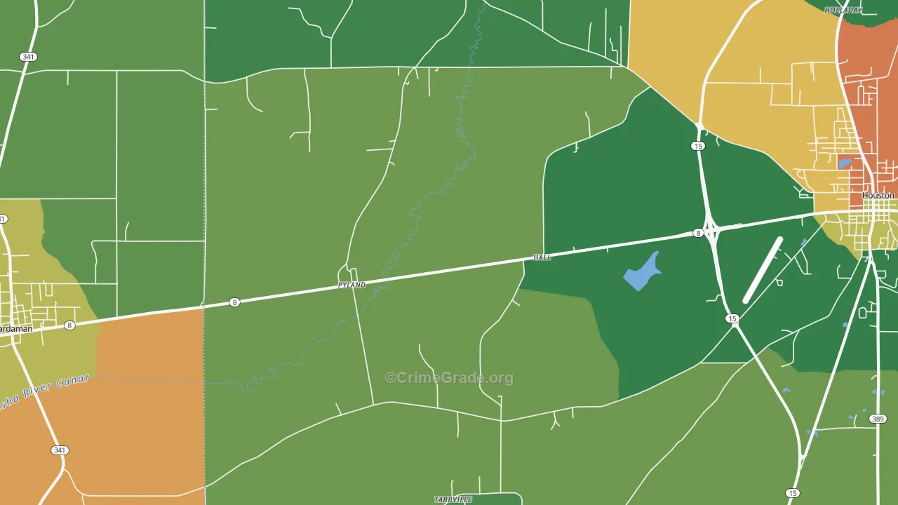 Pyland, MS Map of Theft Rates