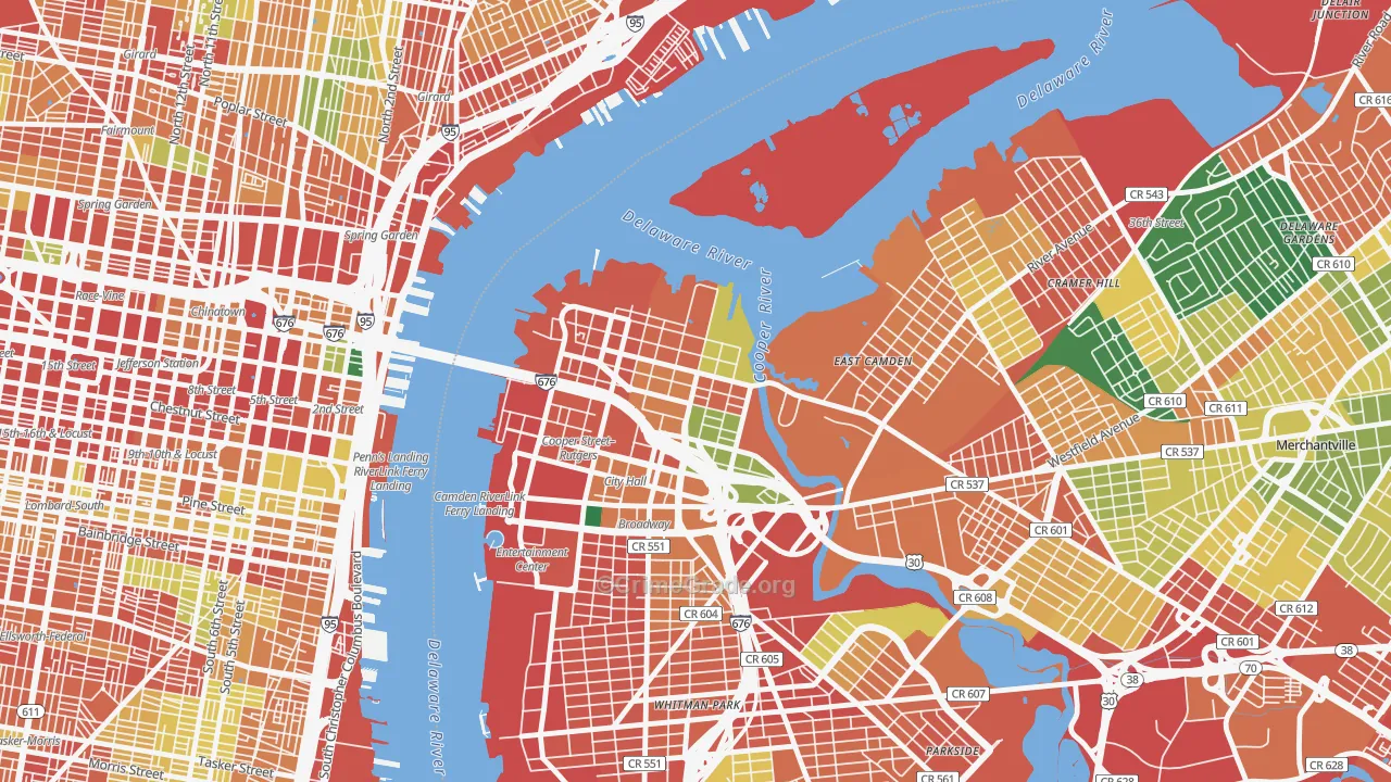 Pyne Poynt, Camden, NJ Map of Theft Rates