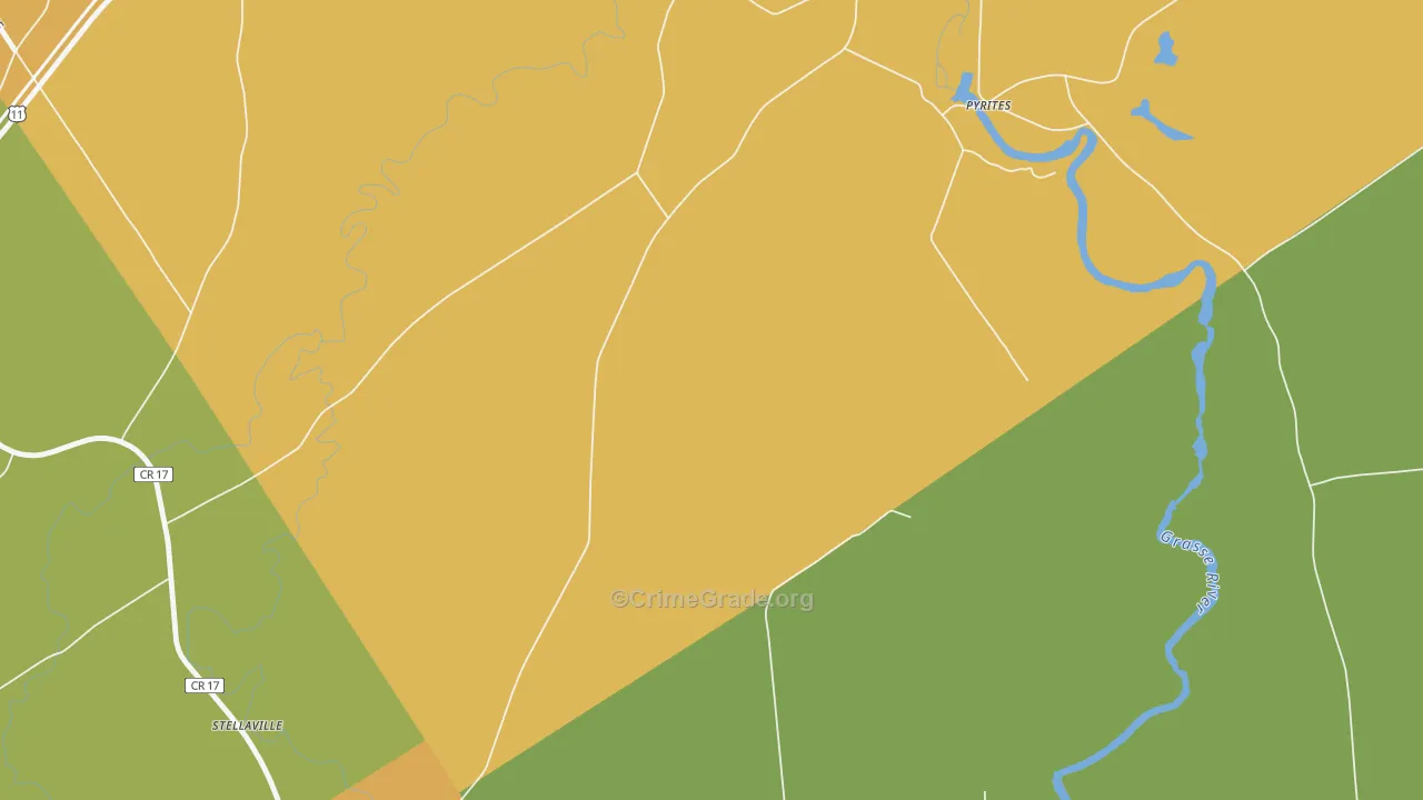 Pyrites, NY Map of Theft Rates