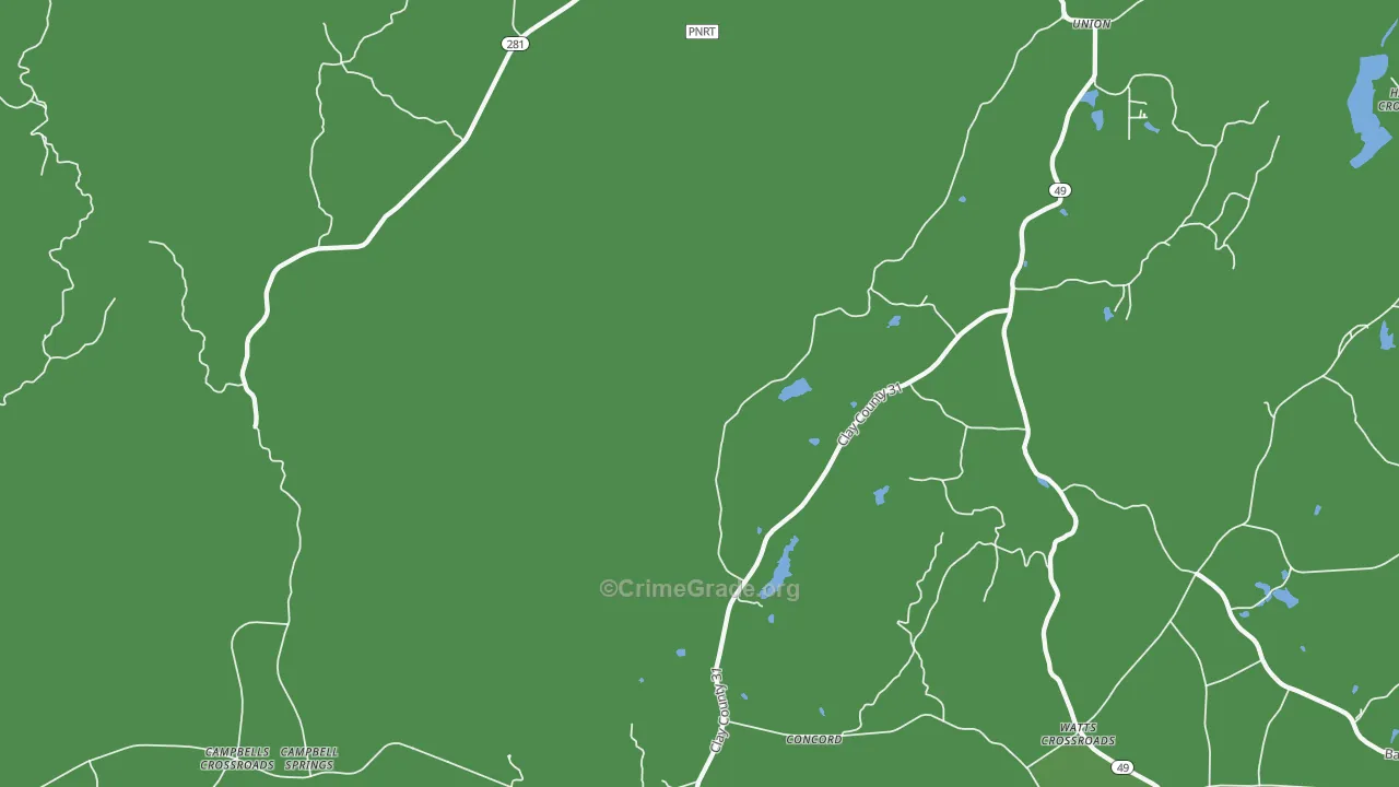 Pyriton, AL Map of Theft Rates