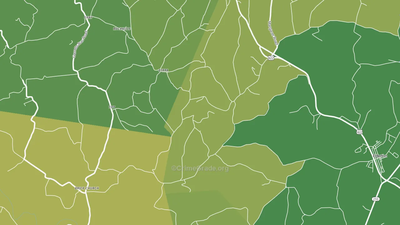 Pyrra, PA Map of Theft Rates