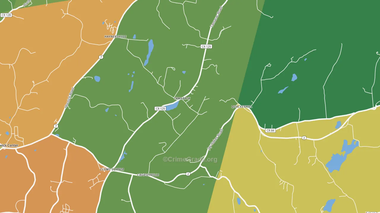 Quackenkill, NY Map of Theft Rates