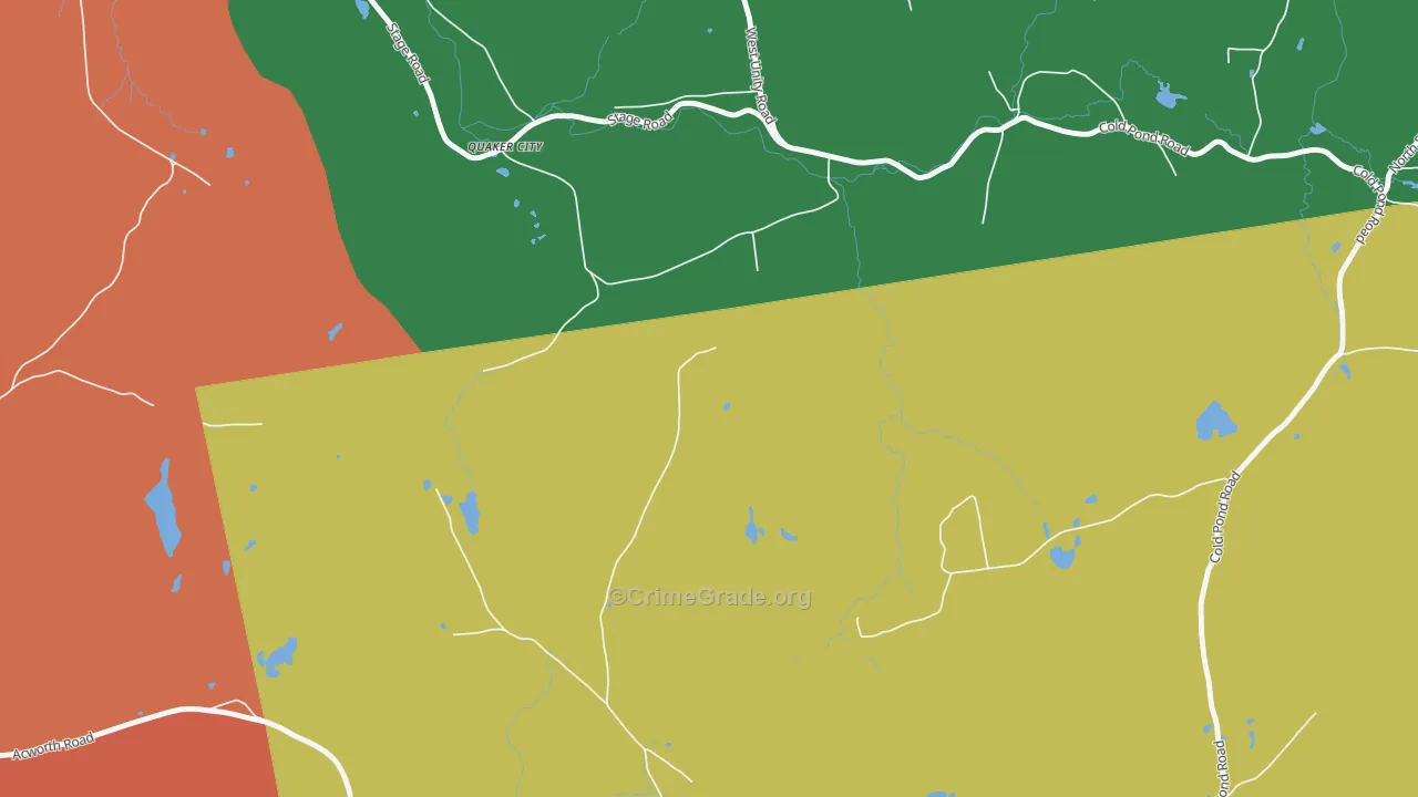 Quaker City, NH Map of Theft Rates