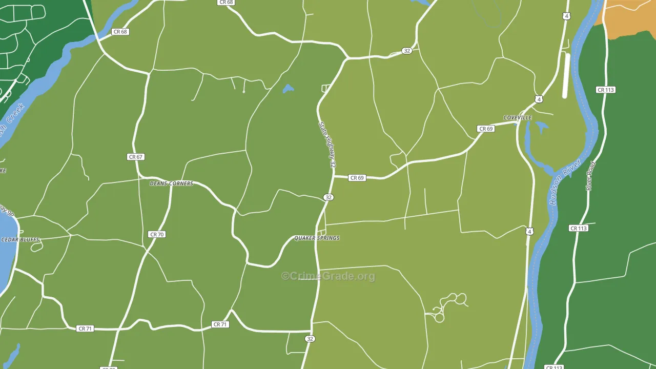 Quaker Springs, NY Map of Theft Rates