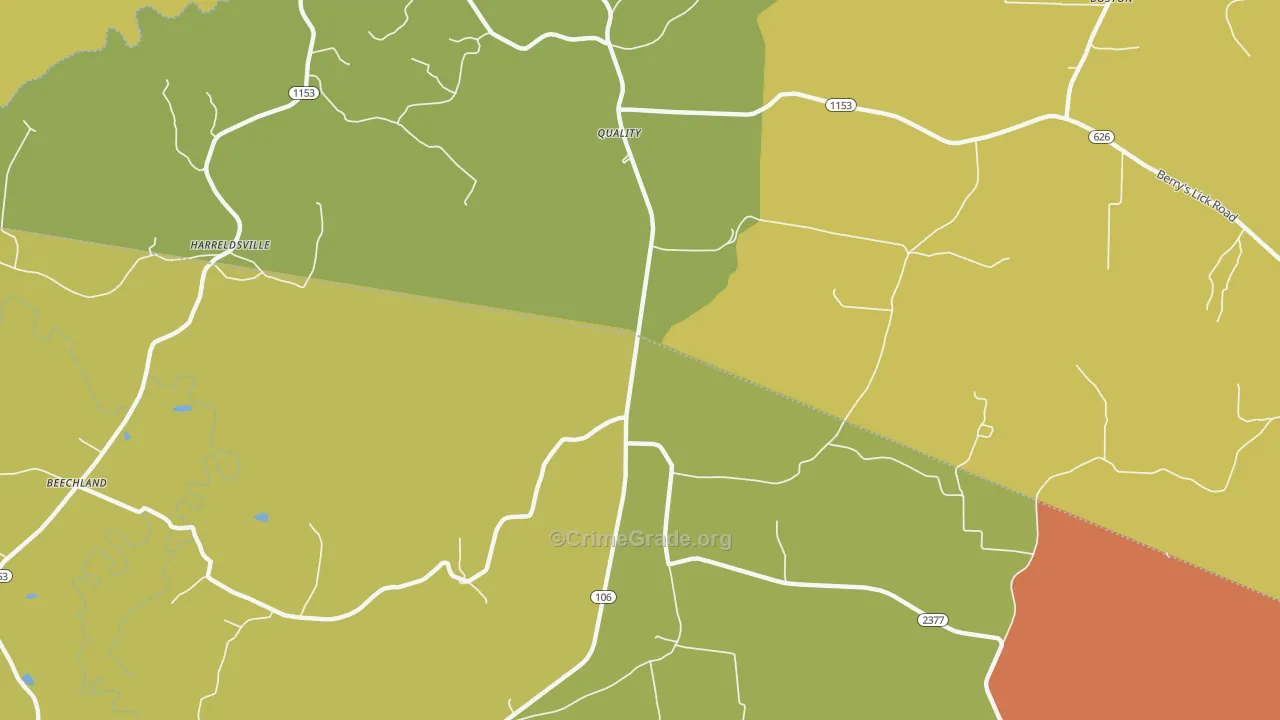 Quality, KY Map of Theft Rates