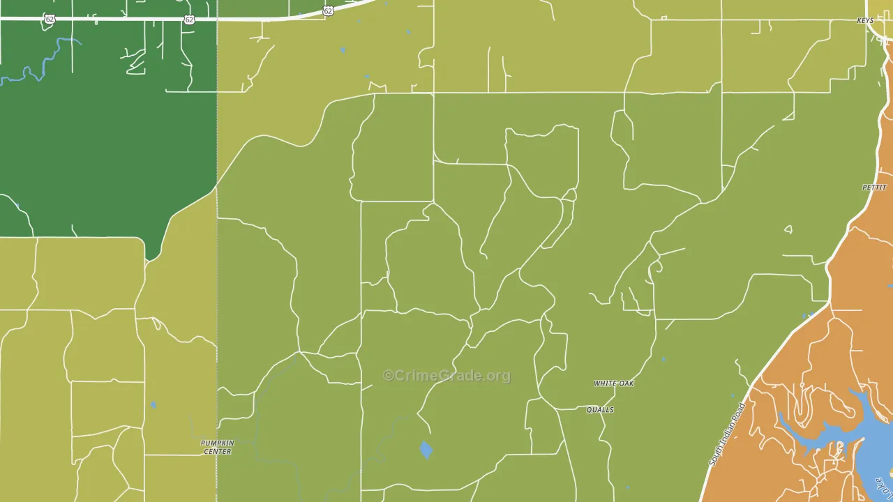 Qualls, OK Map of Theft Rates
