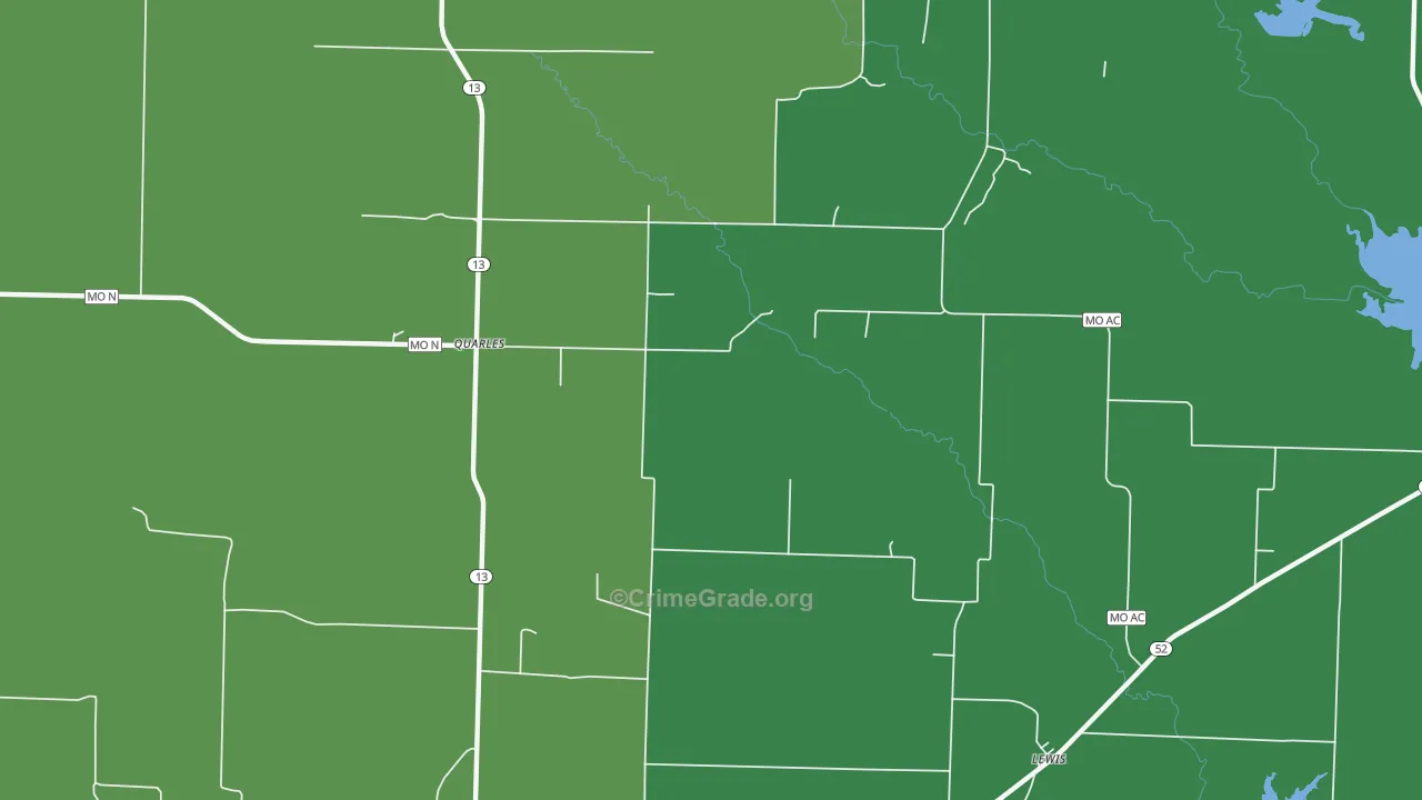 Quarles, MO Map of Theft Rates