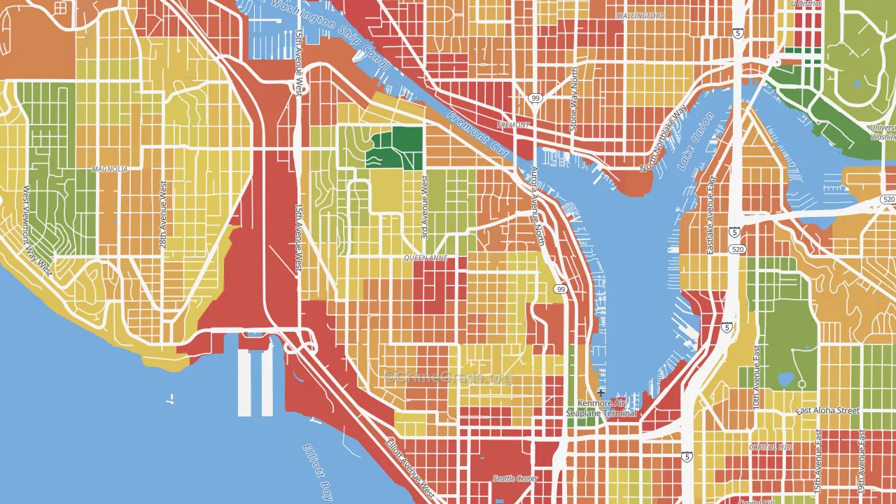 Queen Anne, Seattle, WA Map of Theft Rates