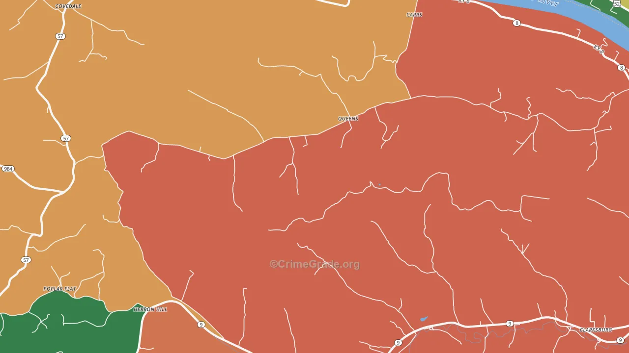 Queens, KY Map of Theft Rates