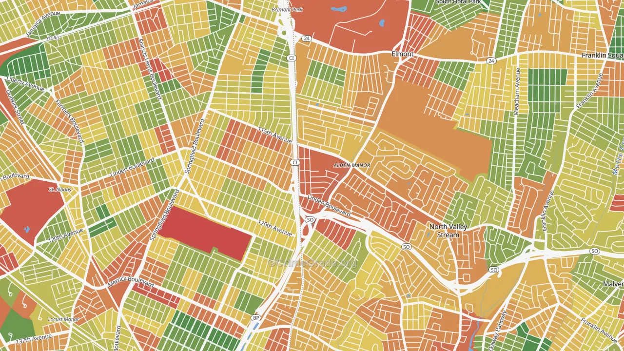 Queens Village, NY Map of Theft Rates