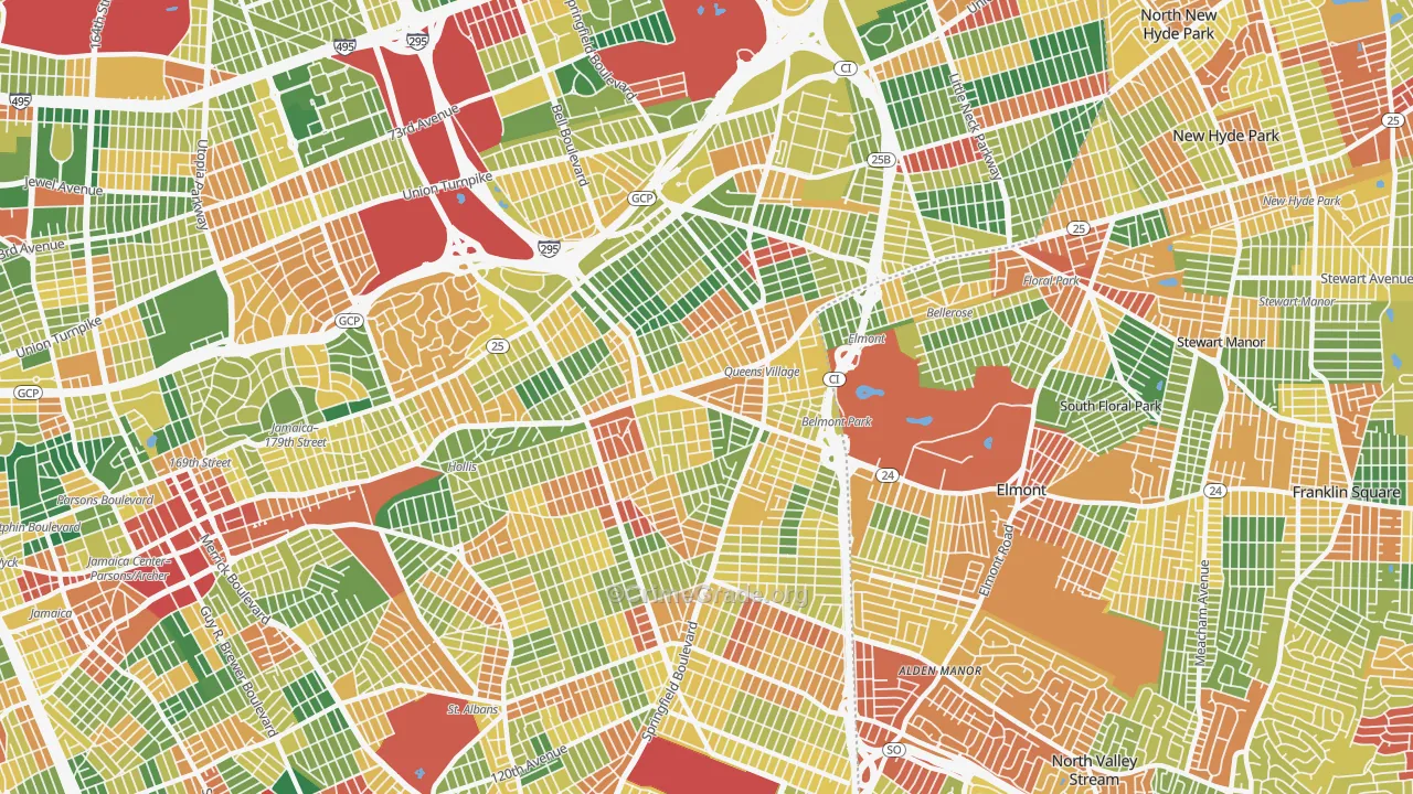 Queens Village, Queens, NY Map of Theft Rates