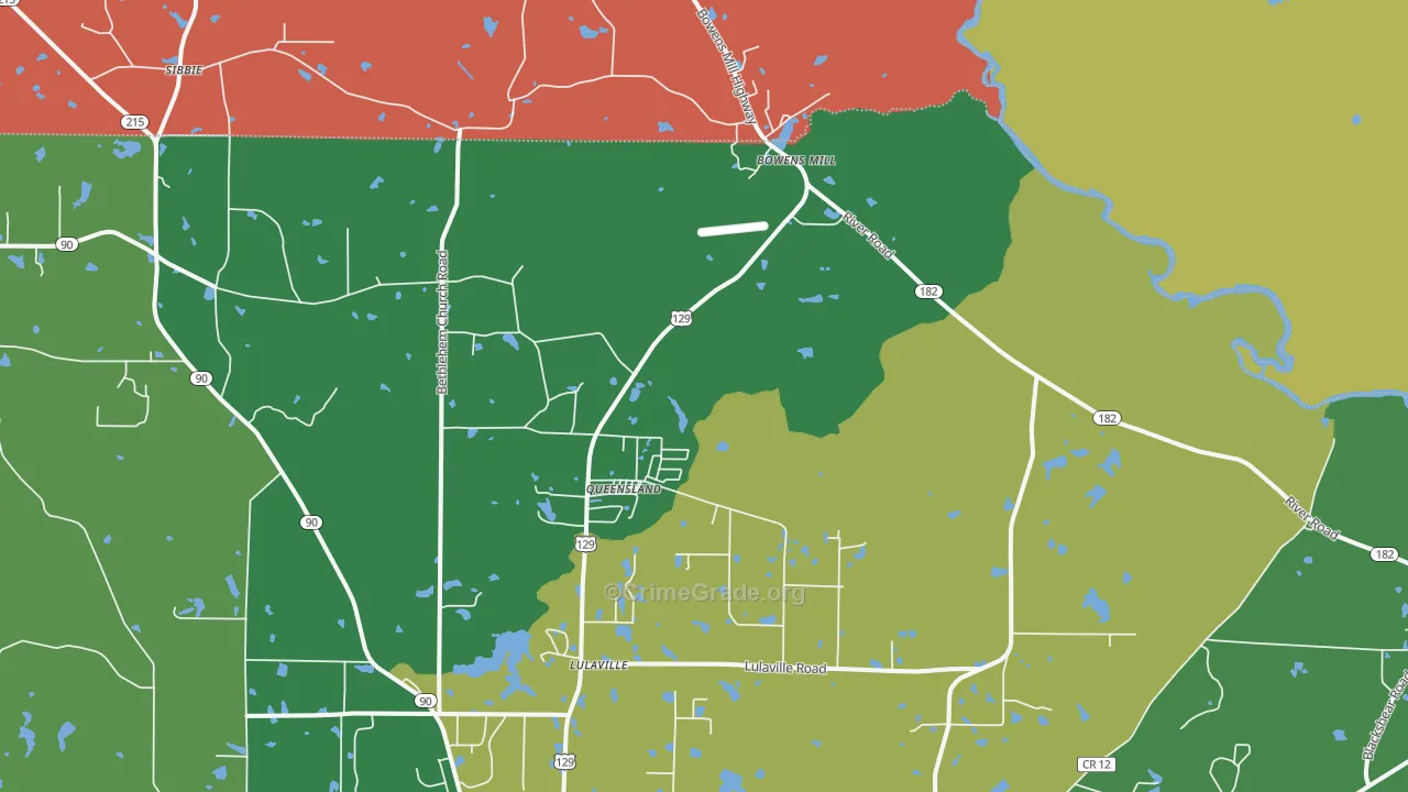 Queensland, GA Map of Theft Rates