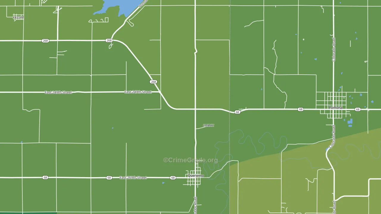 Quenemo, KS Map of Theft Rates