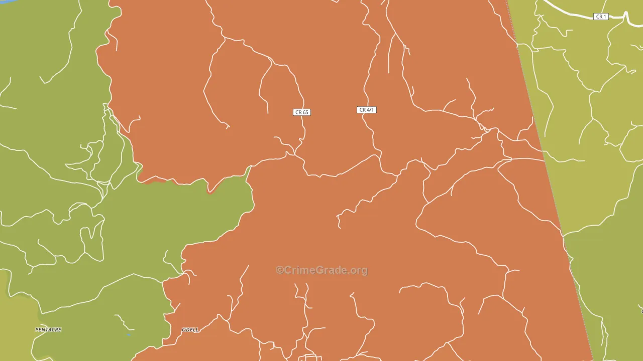 Quick, WV Map of Theft Rates
