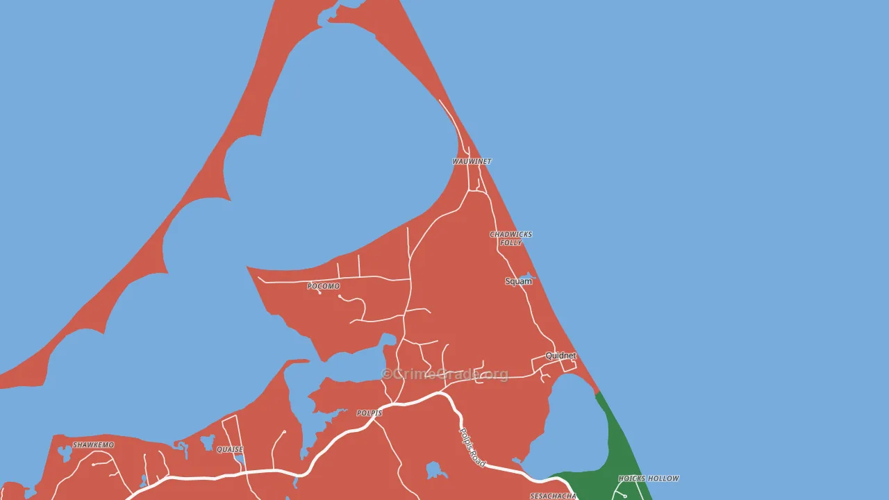 Quidnet, MA Map of Theft Rates