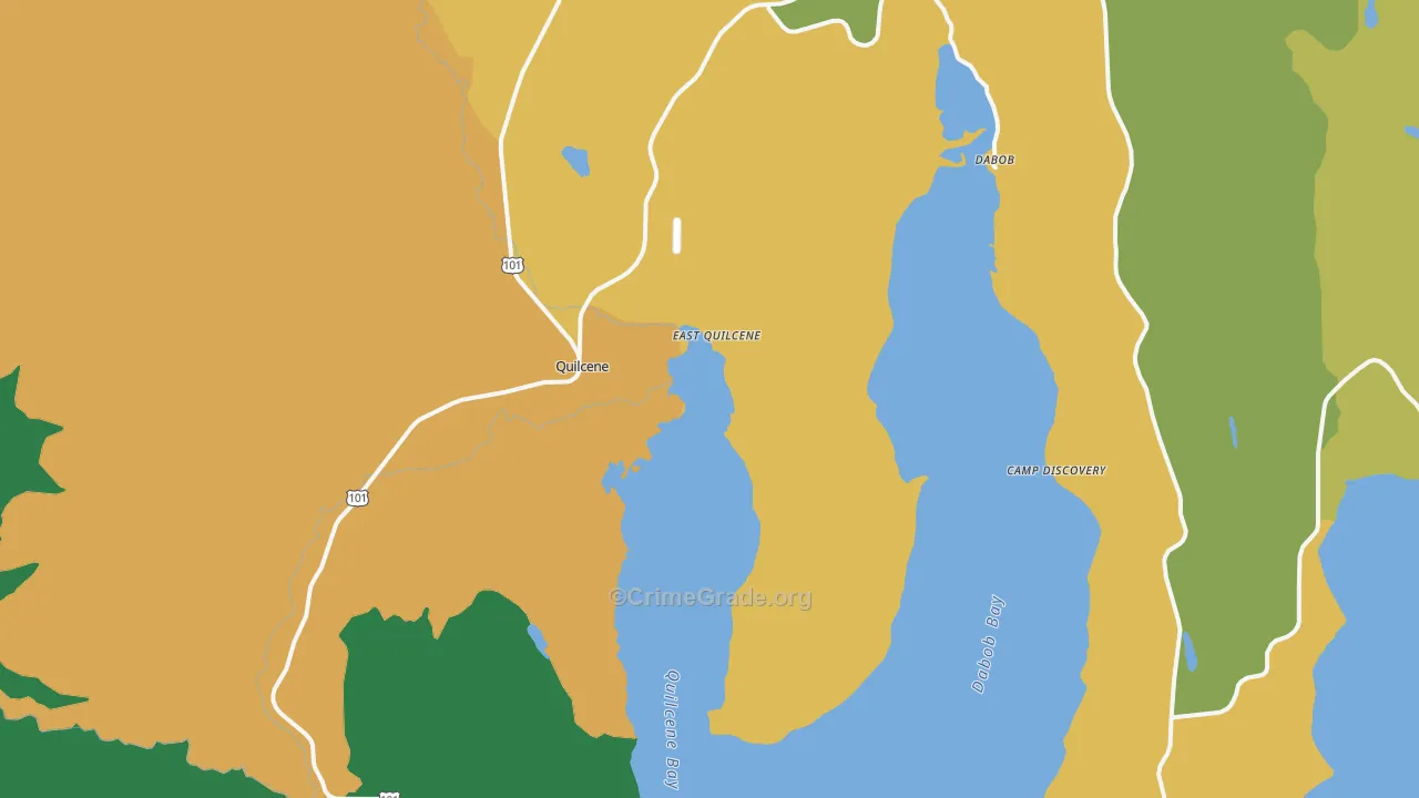 Quilcene, WA Map of Theft Rates