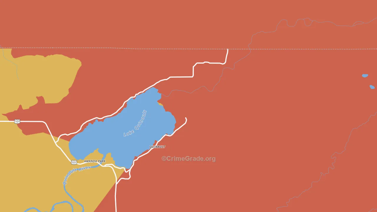 Quinault, WA Map of Theft Rates