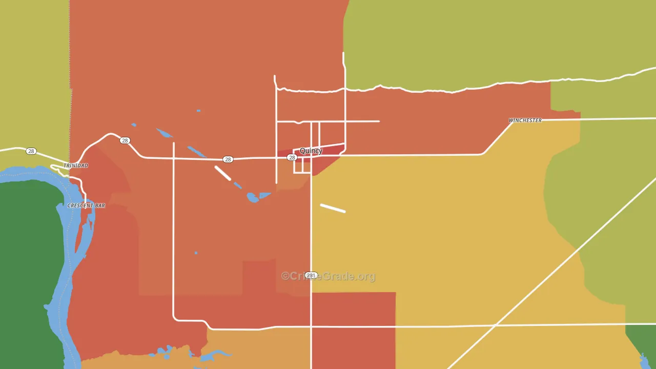 Quincy, WA Map of Theft Rates