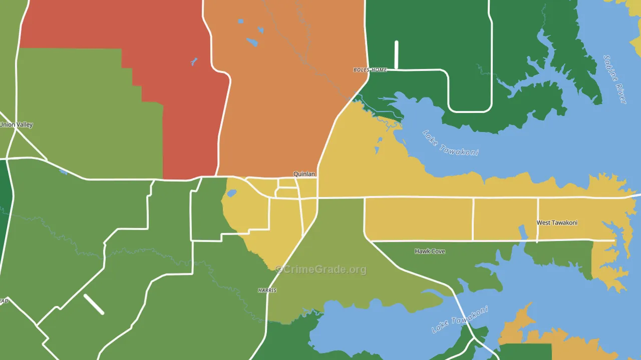 Quinlan, TX Map of Theft Rates