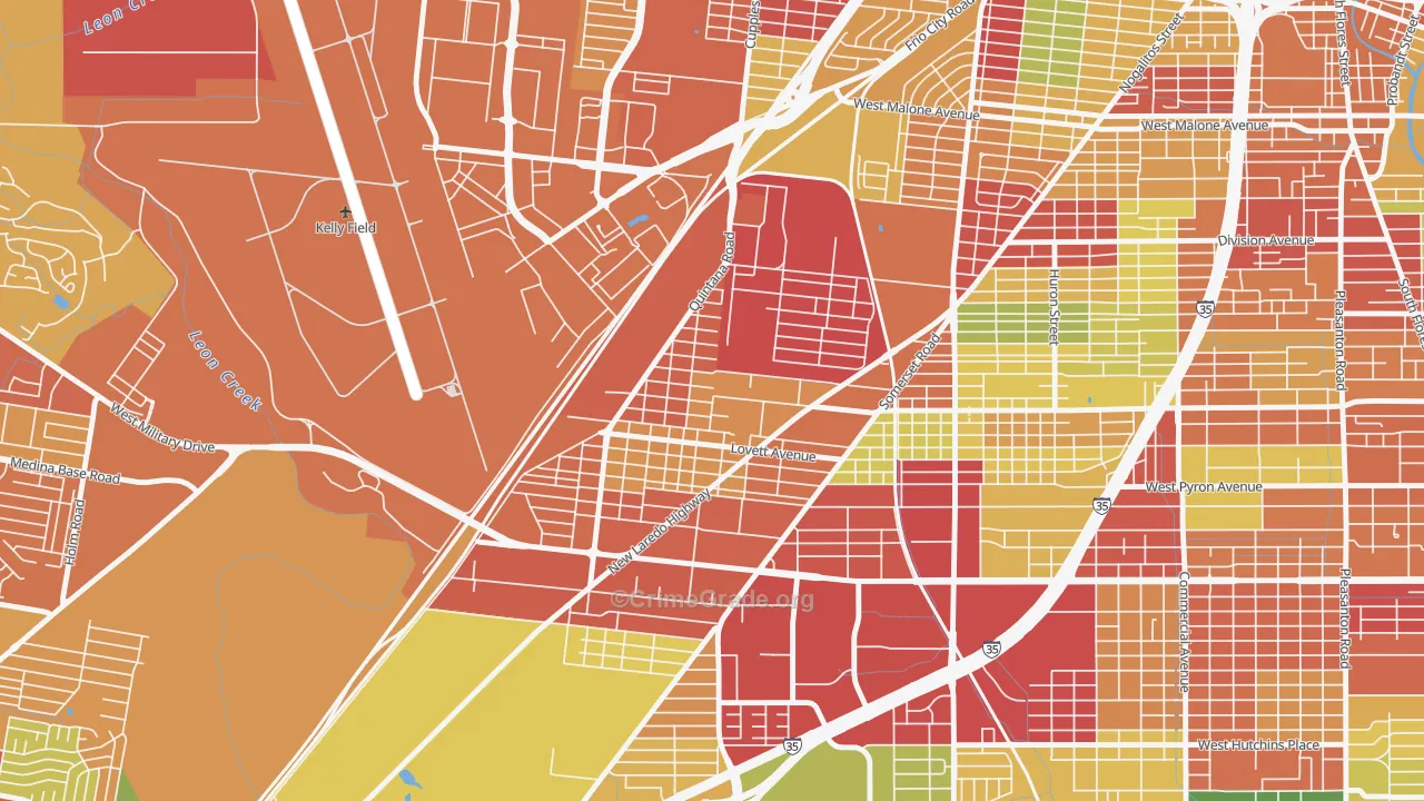 Quintana Community, San Antonio, TX Map of Theft Rates