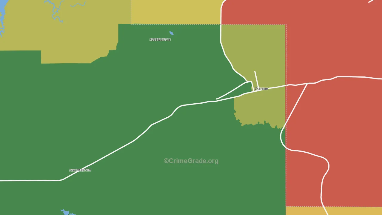 Quinton, OK Map of Theft Rates