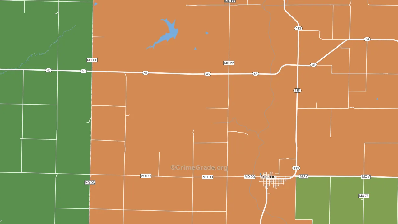 Quitman, MO Map of Theft Rates