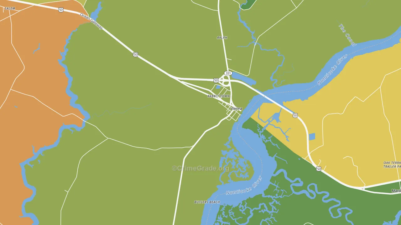 Rabbit Town, MD Map of Theft Rates