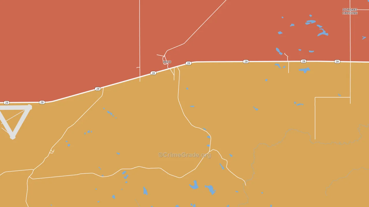 Raco, MI Map of Theft Rates