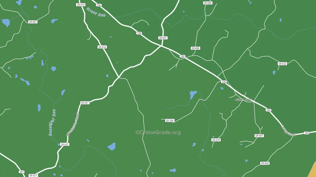 Radiant, VA Map of Theft Rates
