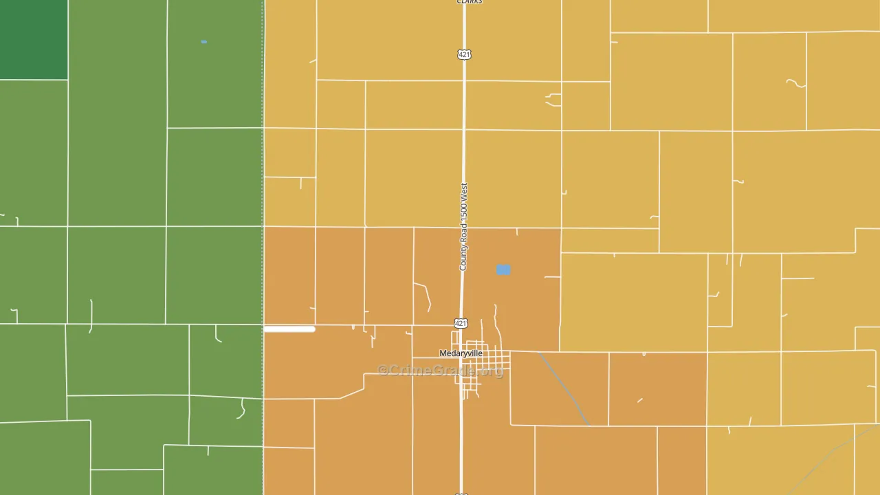Radioville, IN Map of Theft Rates