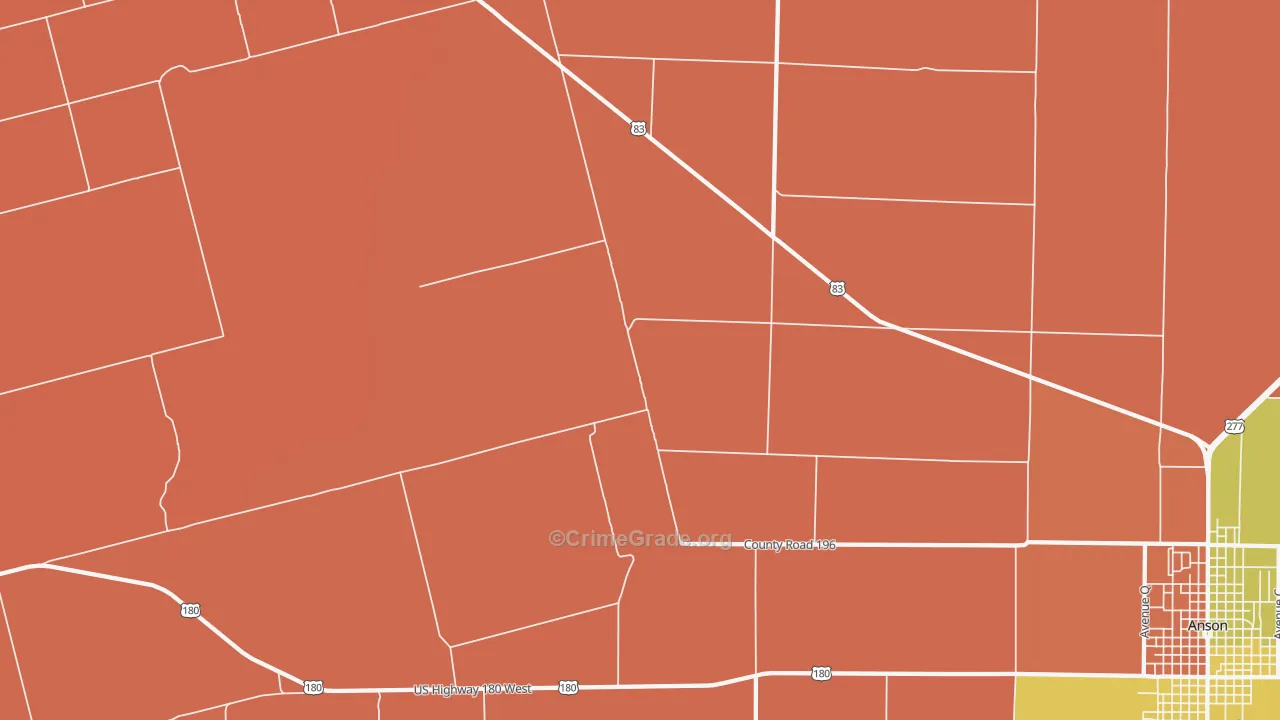 Radium, TX Map of Theft Rates