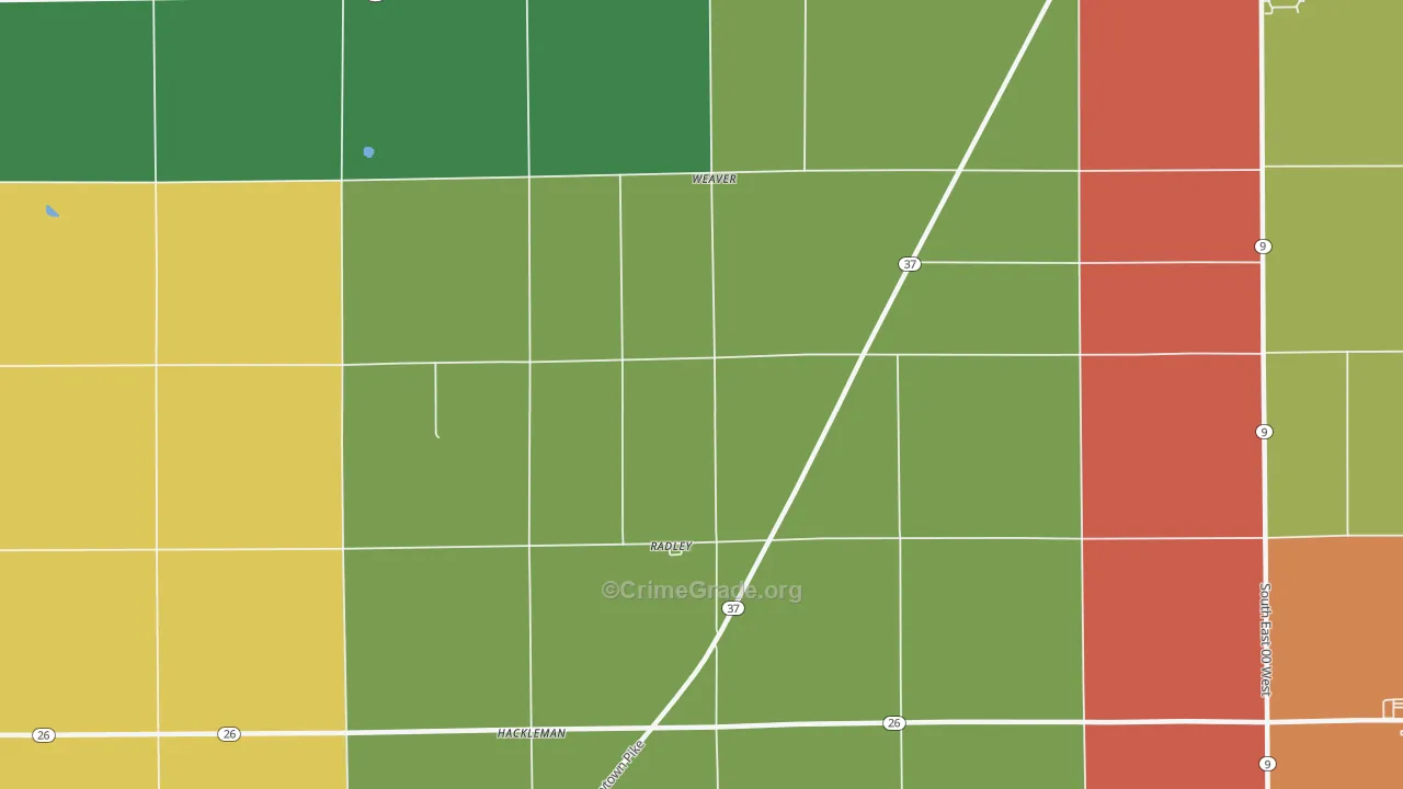 Radley, IN Map of Theft Rates