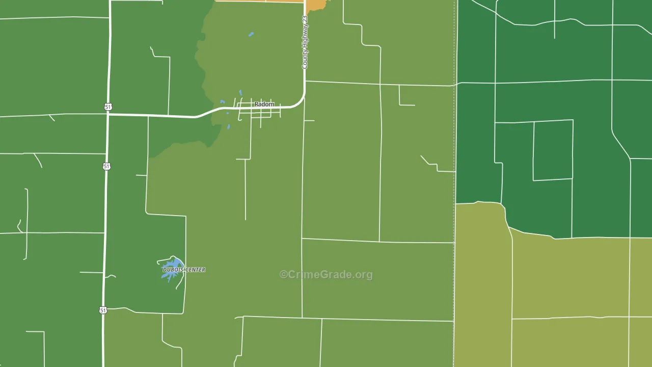 Radom, IL Map of Theft Rates