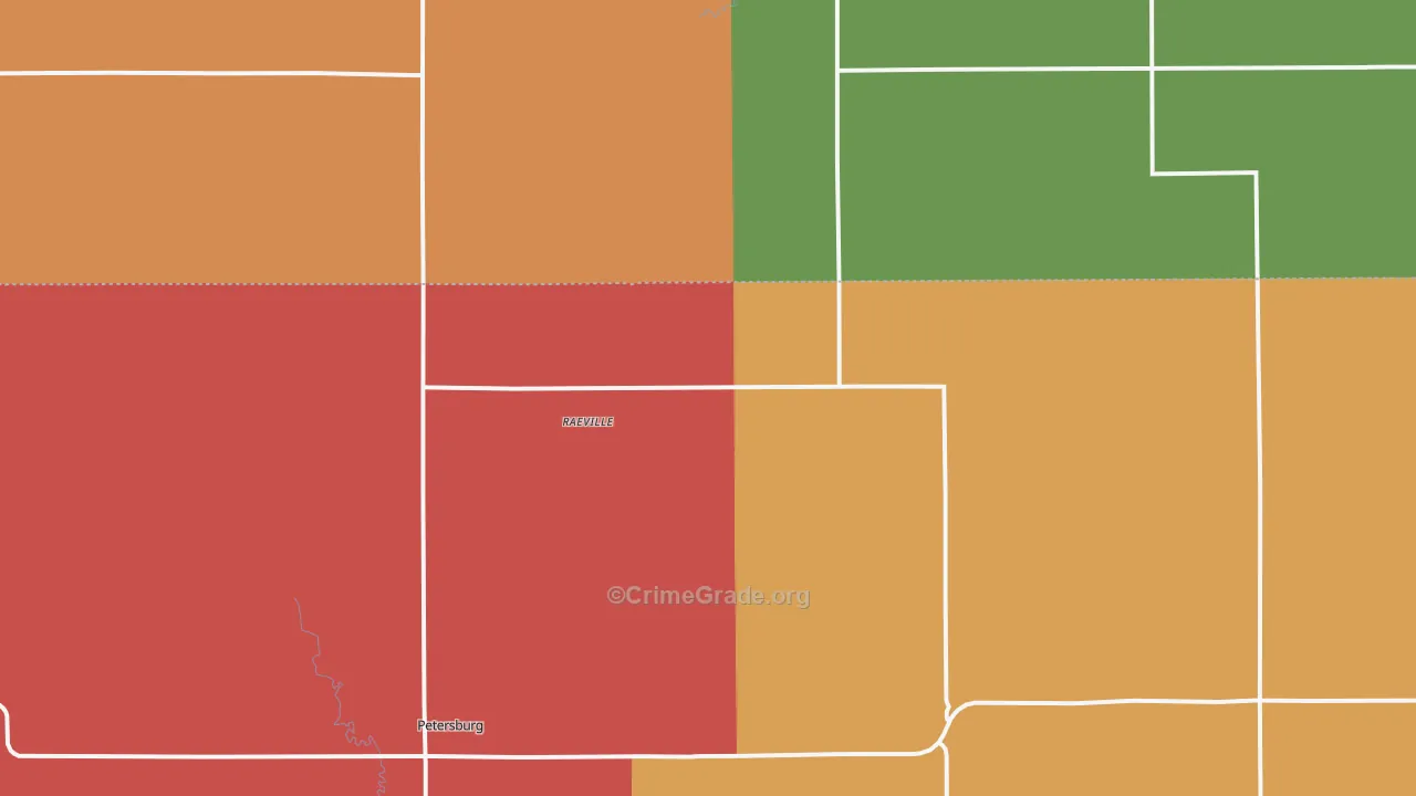 Raeville, NE Map of Theft Rates