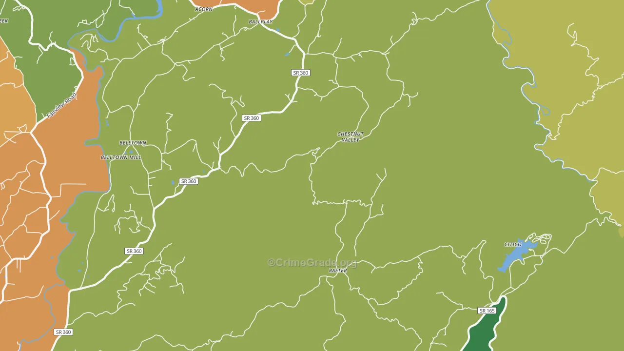 Rafter, TN Map of Theft Rates