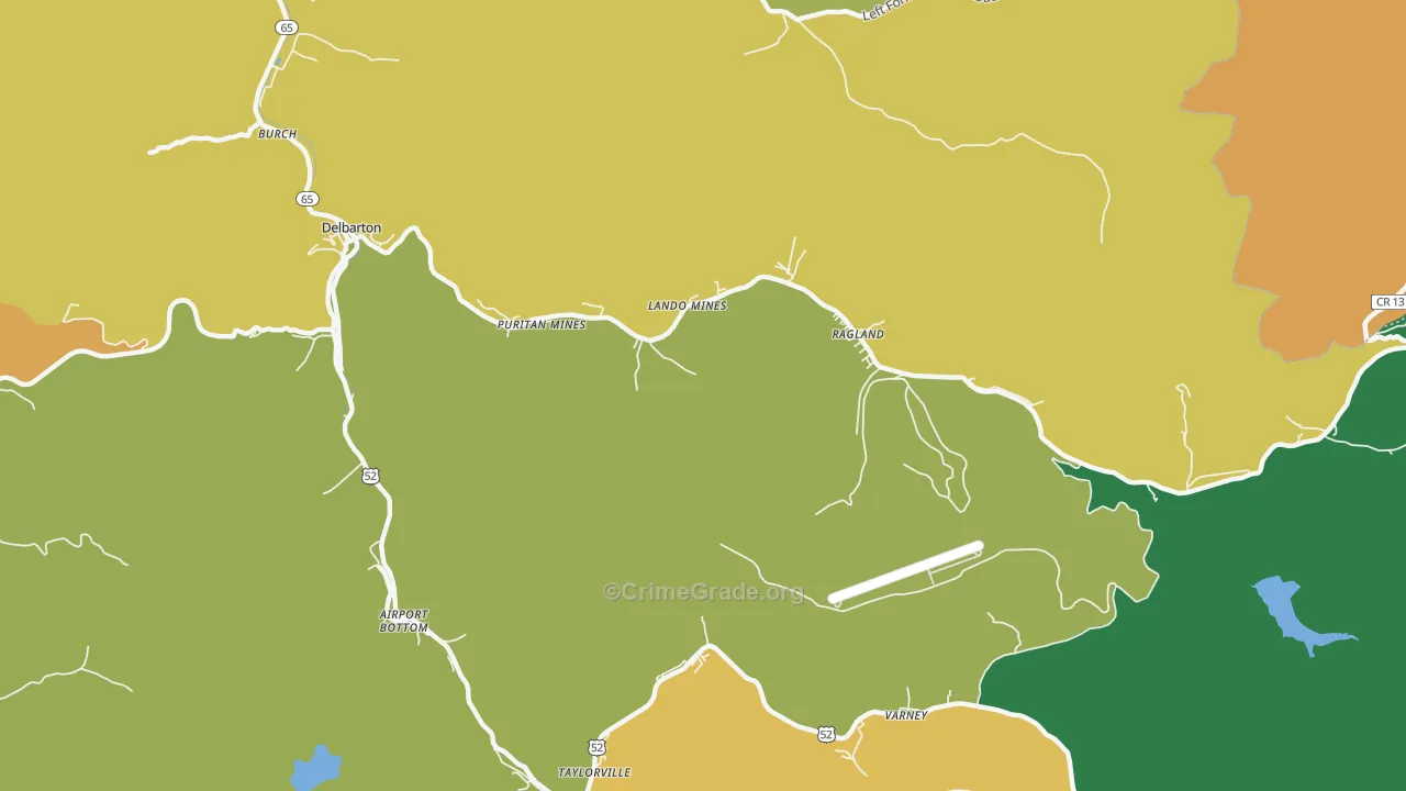 Ragland, WV Map of Theft Rates