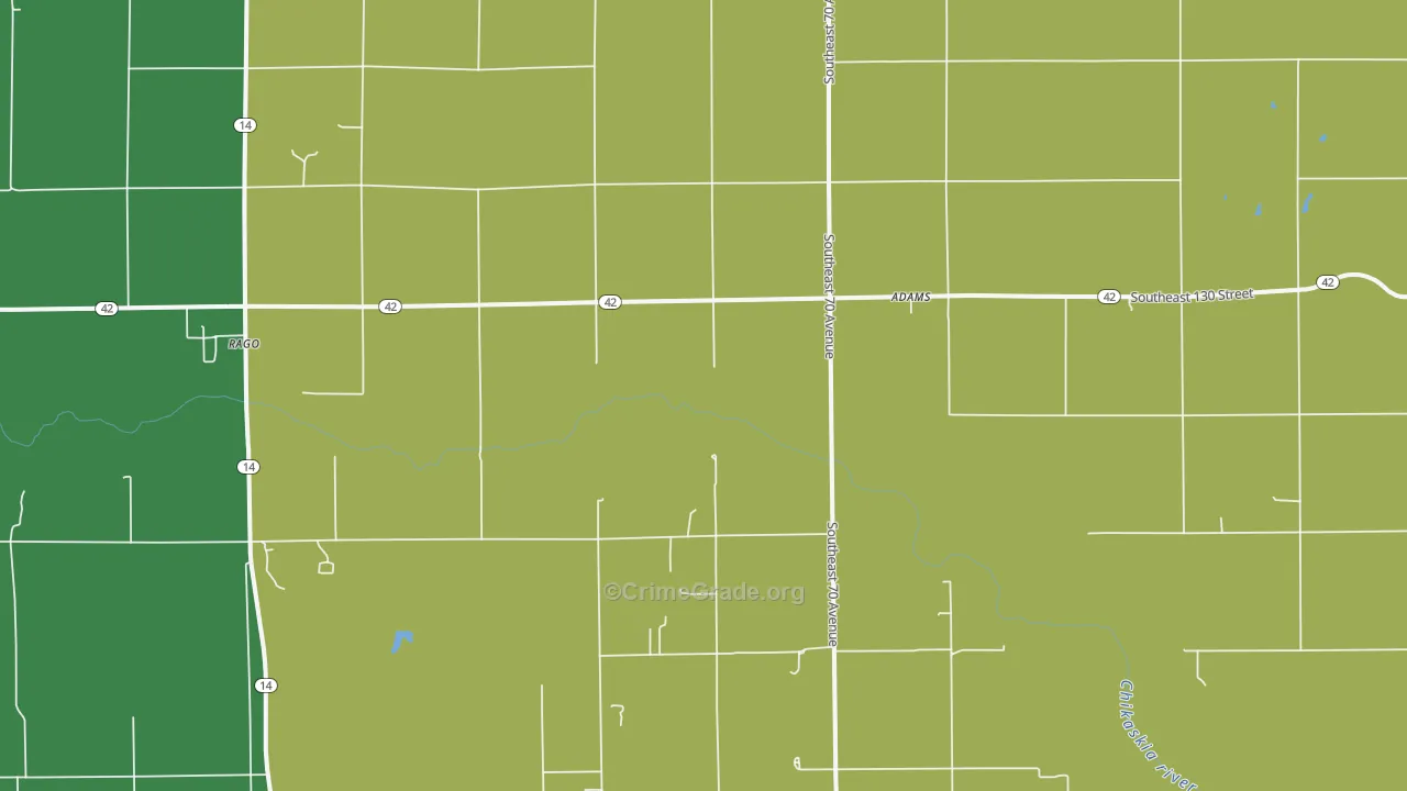 Rago, KS Map of Theft Rates