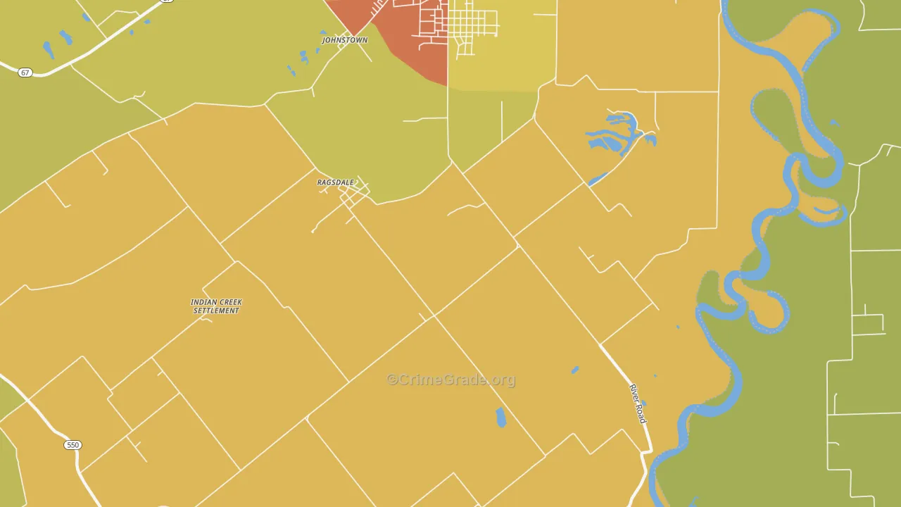 Ragsdale, IN Map of Theft Rates