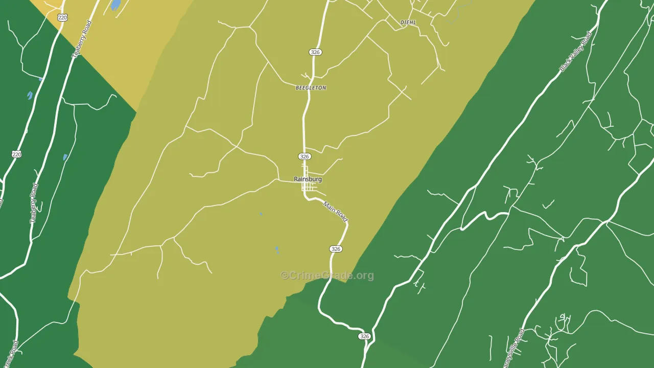 Rainsburg, PA Map of Theft Rates