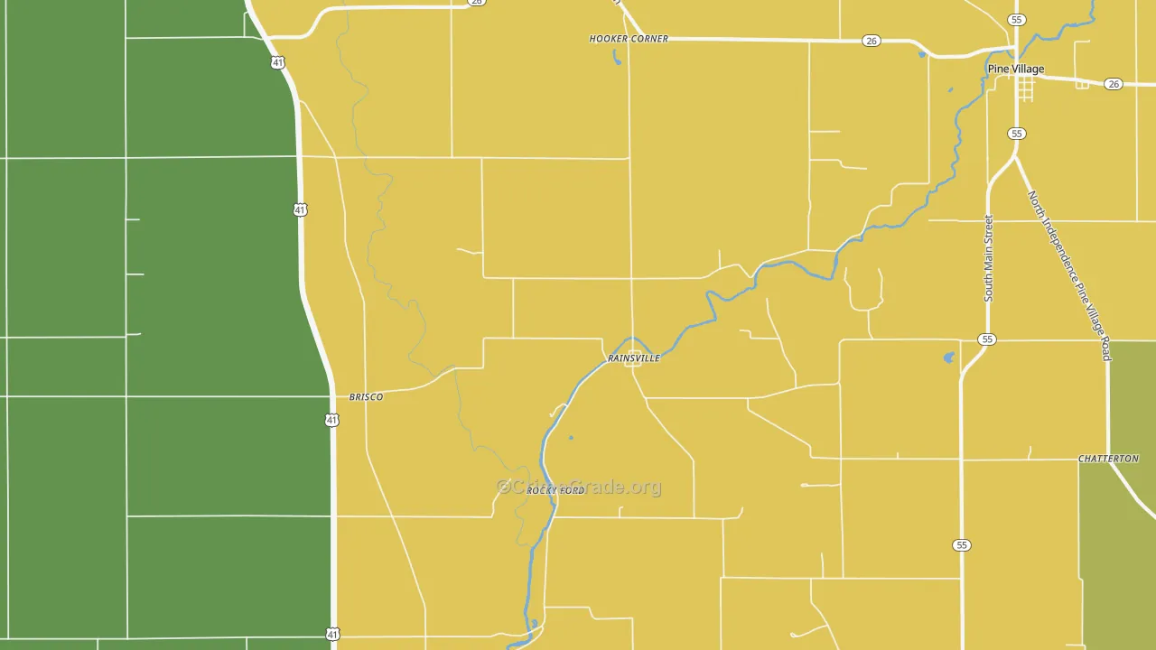Rainsville, IN Map of Theft Rates
