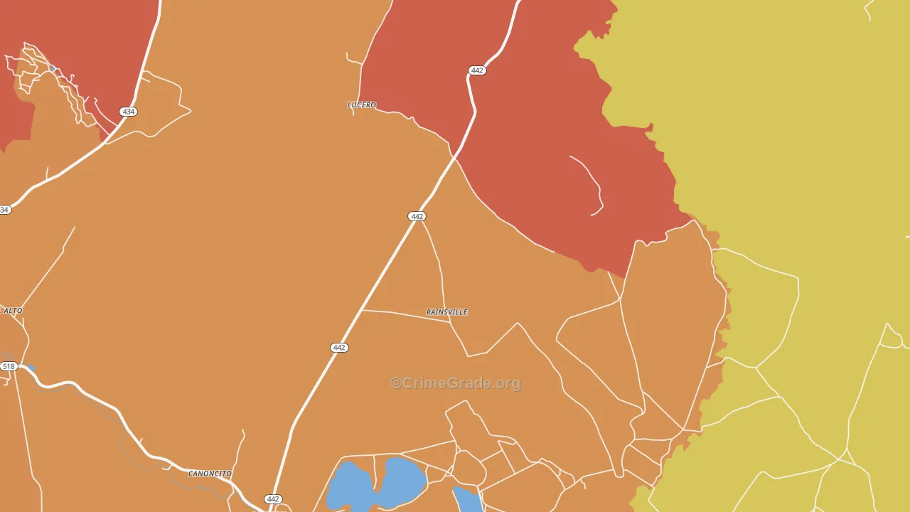 Rainsville, NM Map of Theft Rates