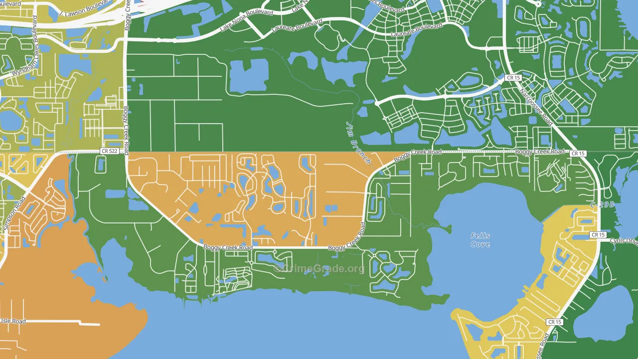 Raintree, Kissimmee, FL Map of Theft Rates