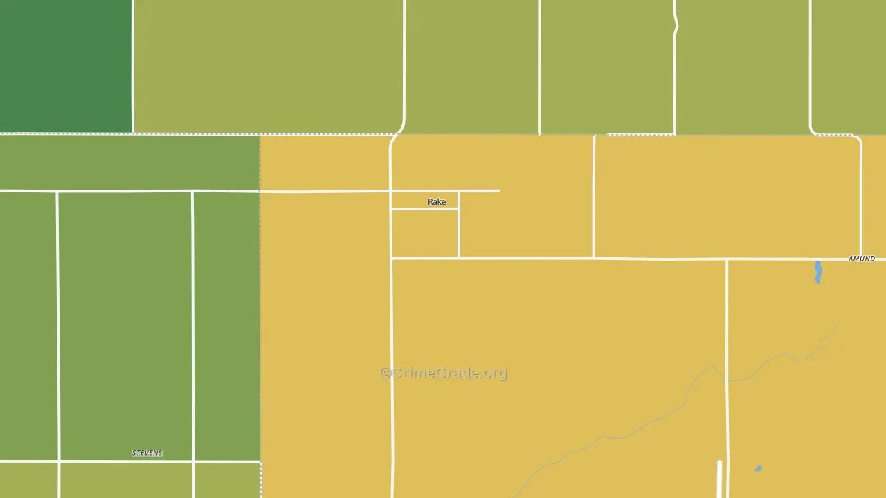 Rake, IA Map of Theft Rates